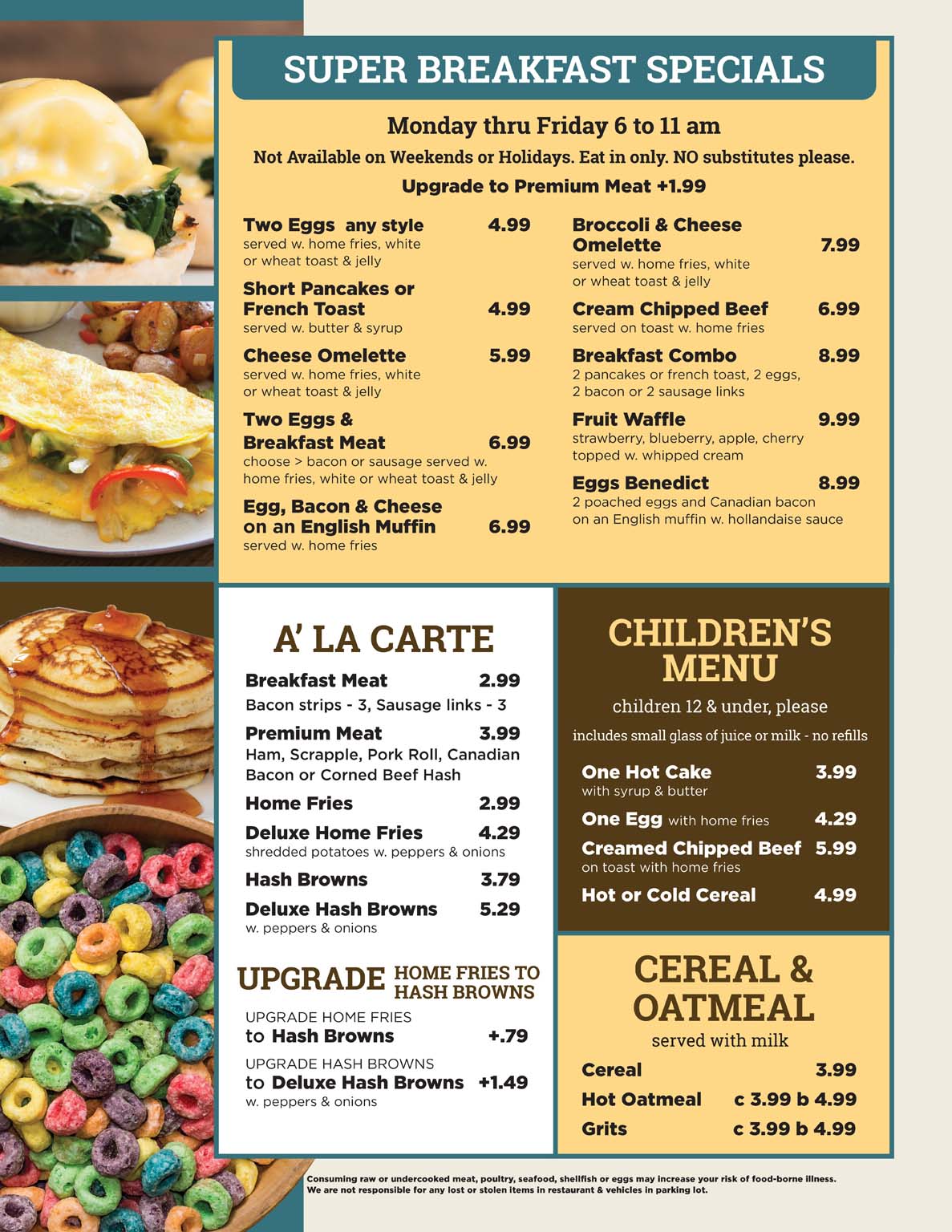 Dine In Menus
