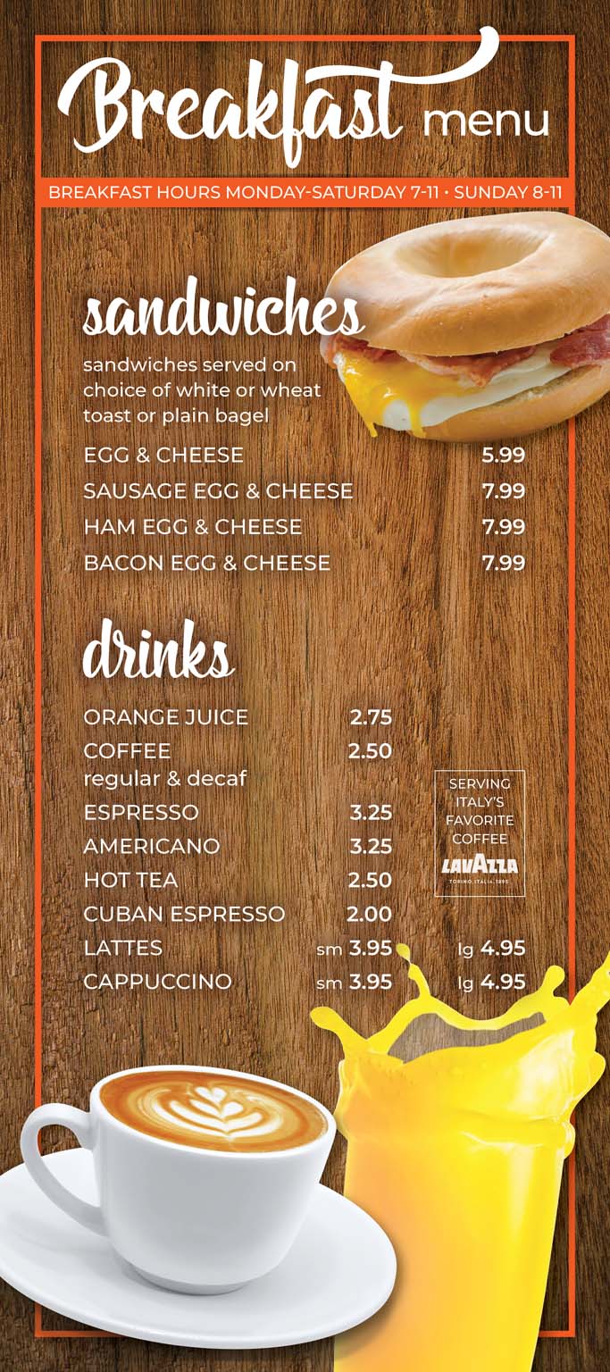 Dine In Menus