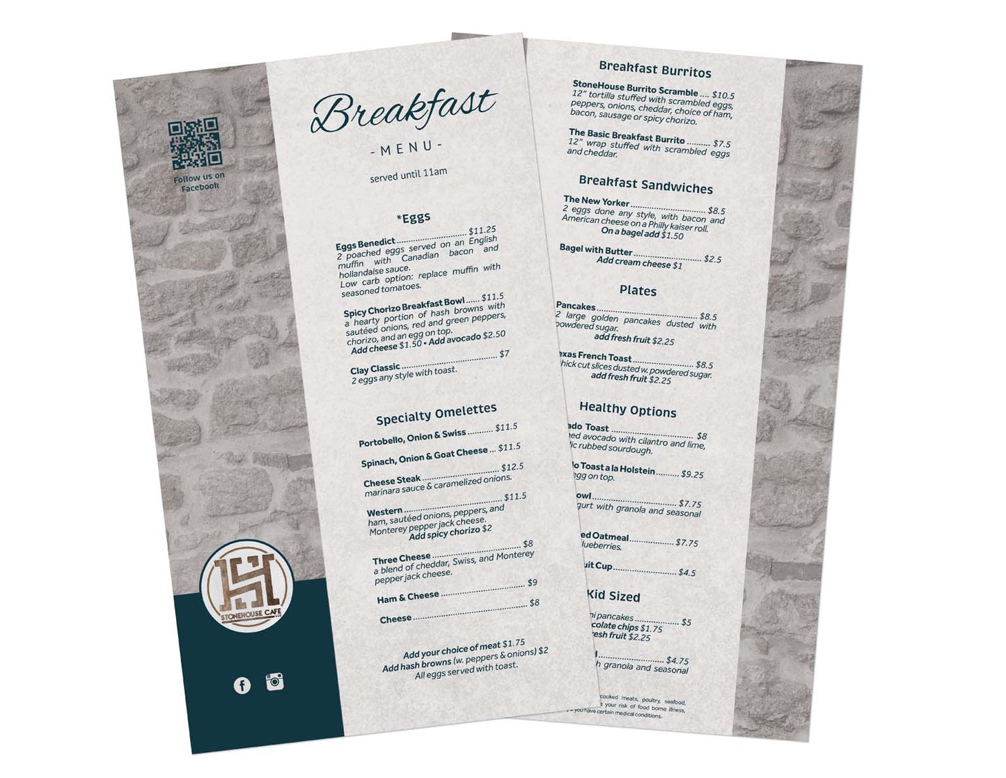 Dine In Menus