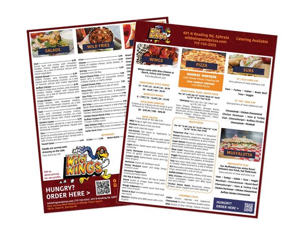 Dine In Menus